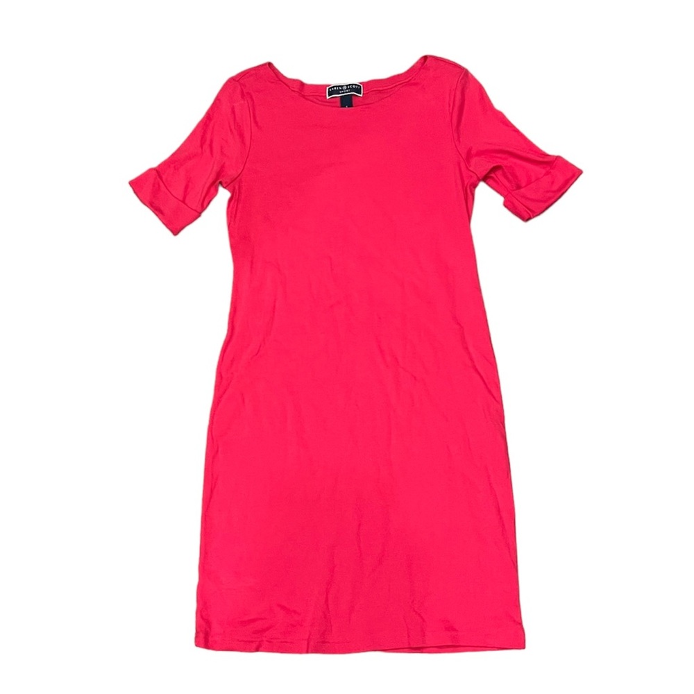 Karen Scott Sport Pink Rolled Cuff Short Sleeve T-Shirt Dress Size S